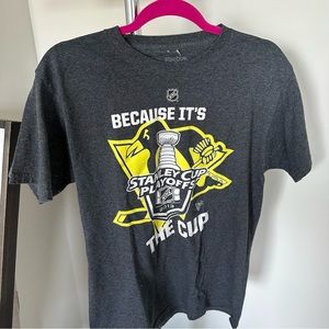 Pittsburgh Penguins 2013 Stanley Cup Playoffs Yellow Accent Grey T-Shirt